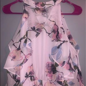 Pink, floral dress!